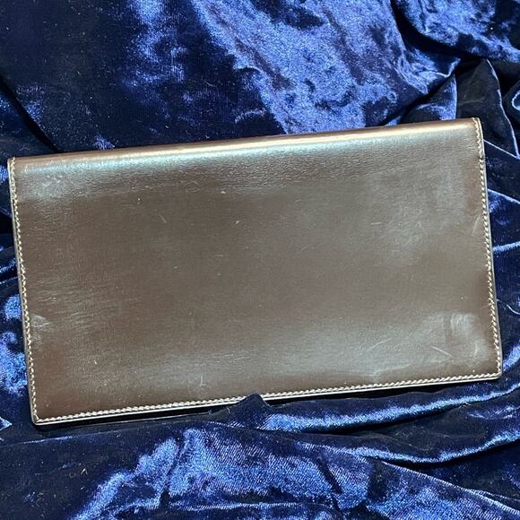 Hermes Brown Leather Long Bifold Wallet with COA - Picture 1 of 9